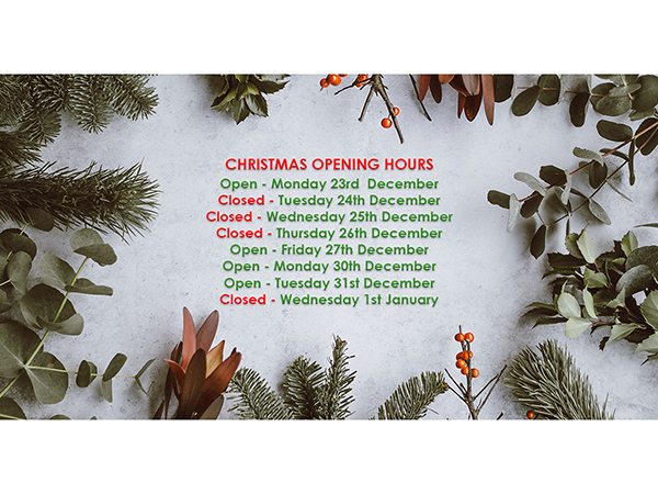 Christmas Period Opening Hours